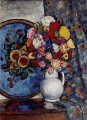 トレイのある花瓶の中の花の静物画 イリヤ・マシュコフ